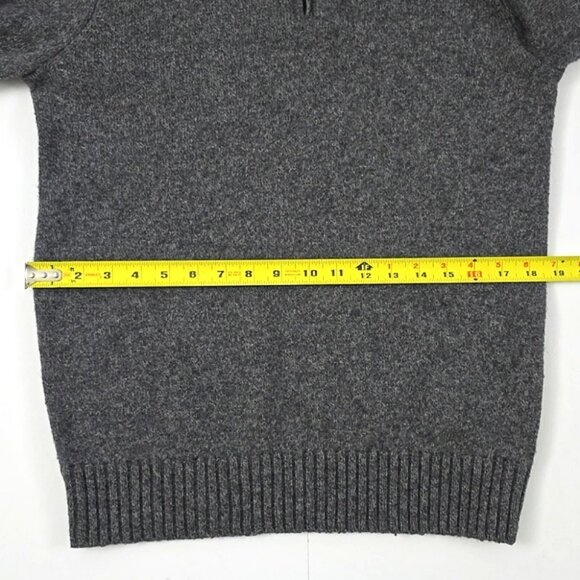 Black Brown 1826 Men's Grey Lambswool Blend 1/4 Zip Pullover Sweater Size Small - Picture 13 of 14